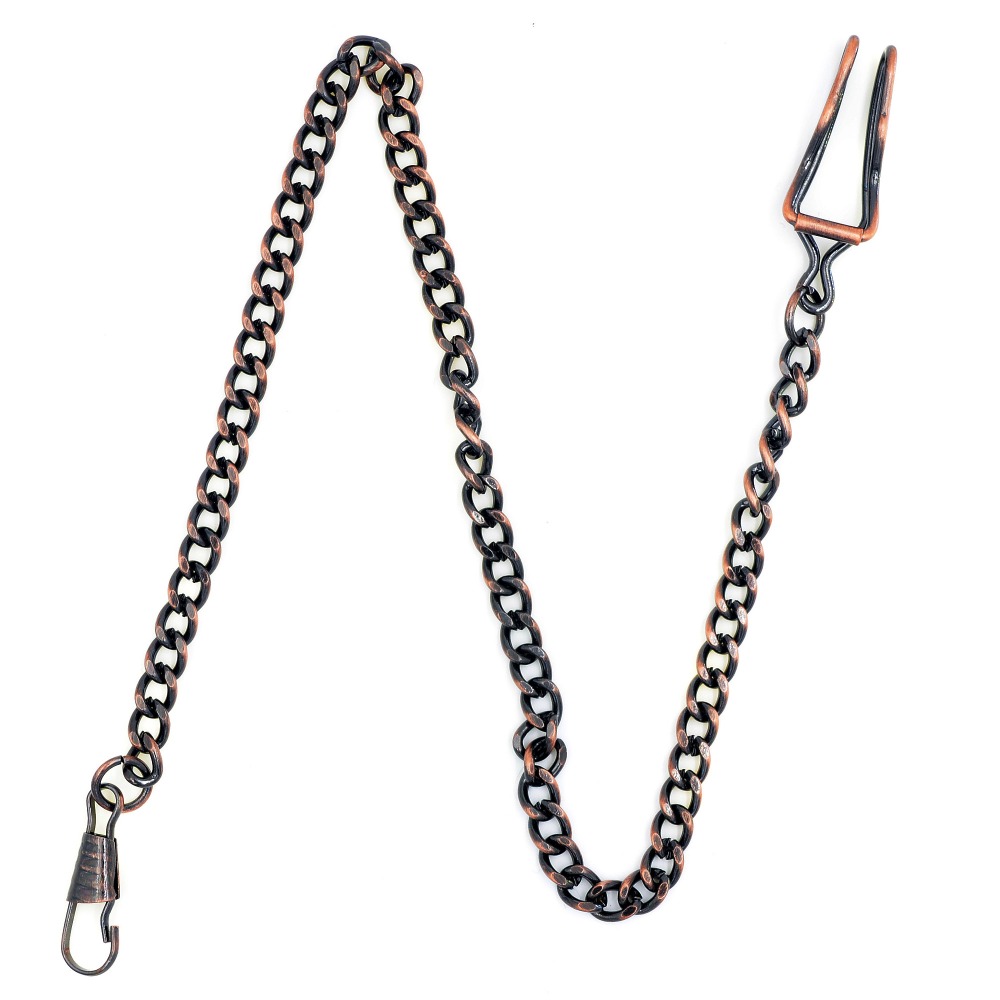 10 Uds un lote 34CM clásico negro plateado reloj de bolsillo cadena Correa accesorios cadenas colgantes B005