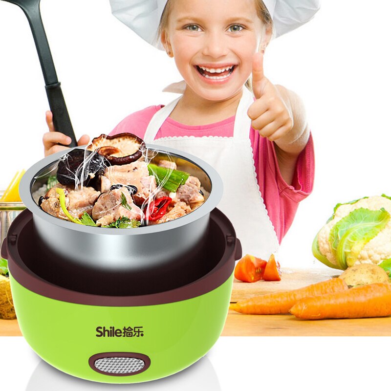 MINI Rice Cooker Thermal Heating Electric Lunch Box 2 Layers Portable Food Steamer Cooking Container Meal Lunchbox Warmer