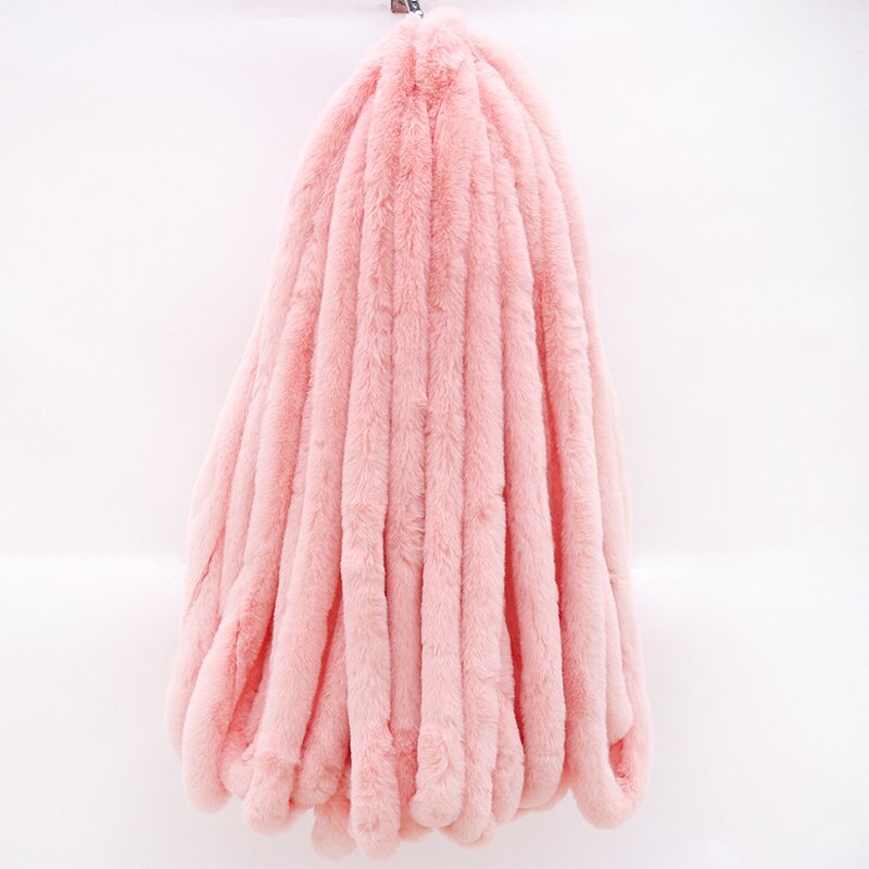 1M Kunstmatige Konijnenbont Lint Tapes Diy Kleding Naaien Pluizige Bekleding Trimmen Stof Naaien Kostuum Ambachten Rand: Candy pink