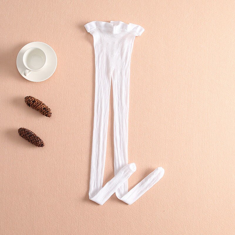 Calze nere bianche collant per ragazze collant per ragazze ultrasottili stampati collant estivi traspiranti collant elastici: white