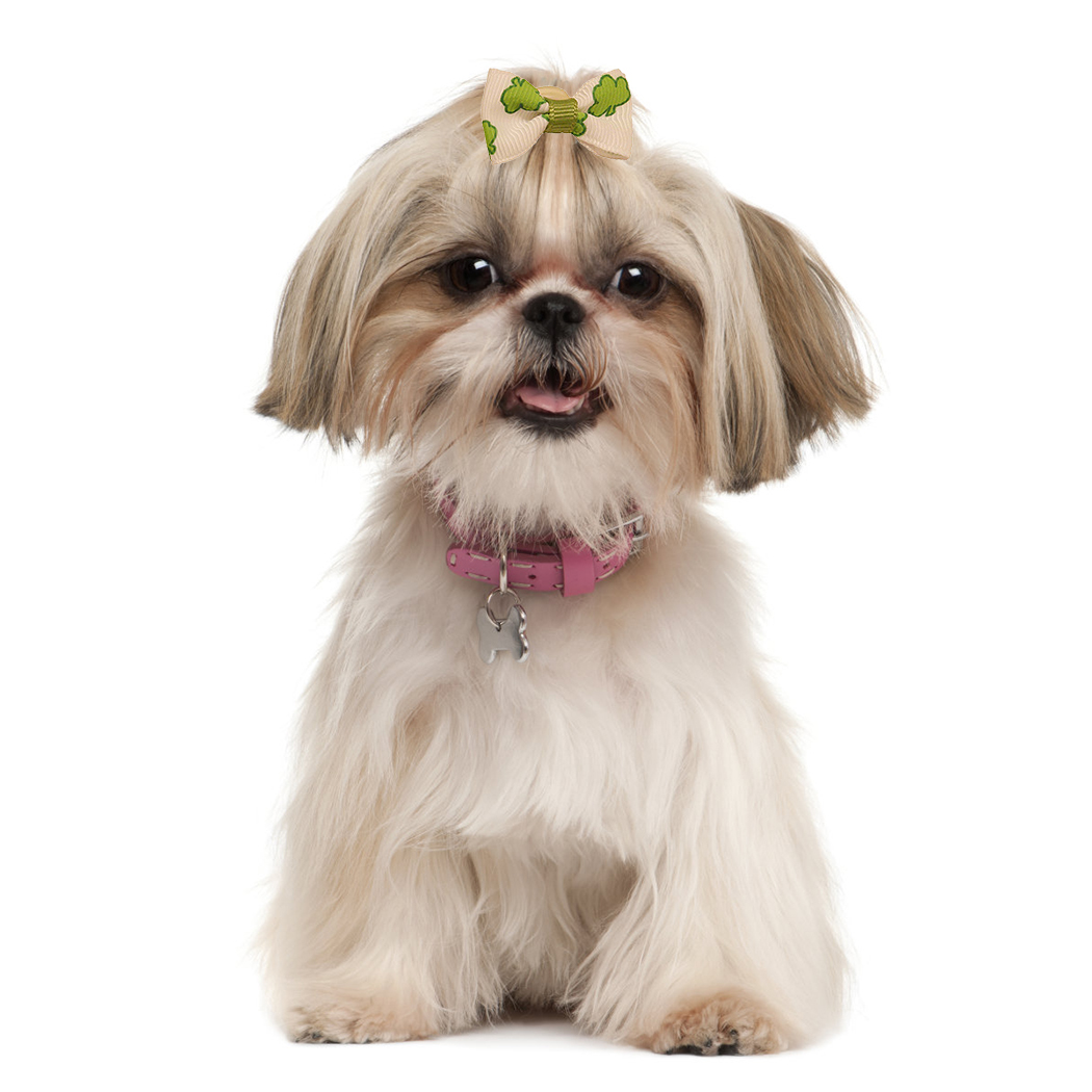 Cute Ribbon Puppy Medium Small Dog Hair Bows Random Colors Pet Hair Accessories Pearls Style Flower Pattern Dog Bows