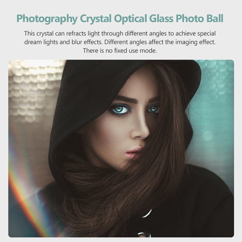 Photography Crystal Optical Glass Photo Ball with 1/4'' Screw Mouth Glow Effect Decorative Photography Accessories