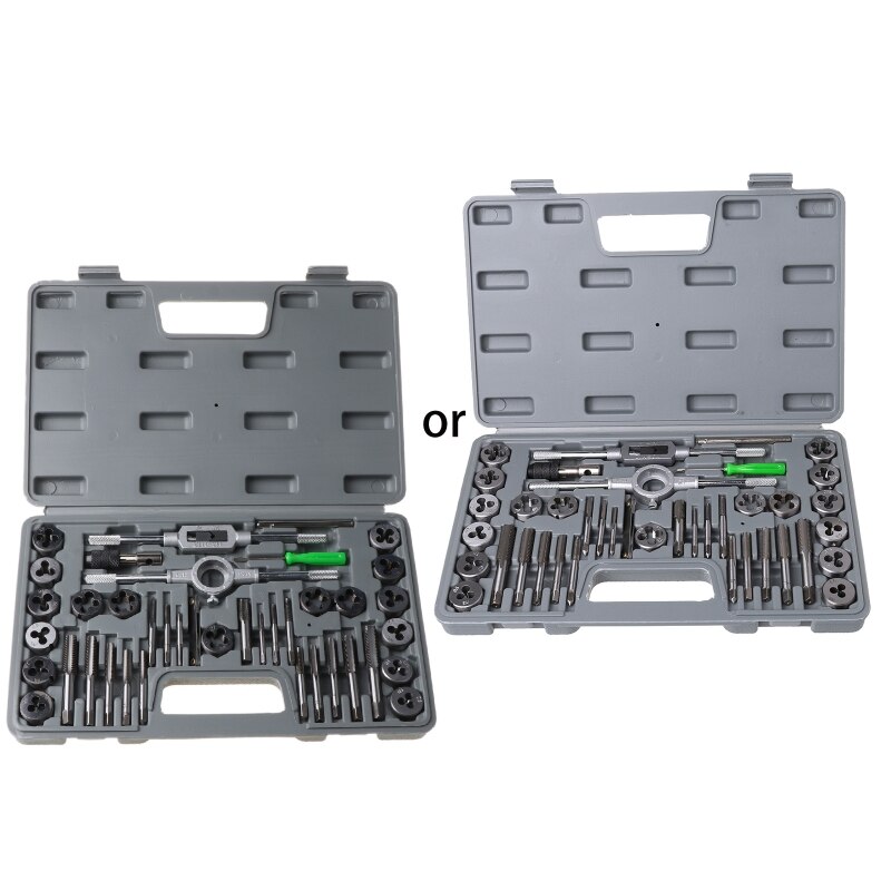 40 Pcs Metric Tap Die Set Hand Threading Tool Tungsten Carbide Screw Thread Bit 62KD