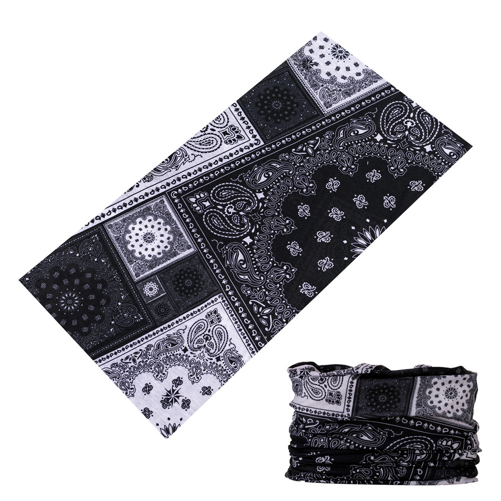 Green Bandanas Future Geometry Sports Headbands For Woman Man Balaclava Funny Face Mask Cycling Neck Scarf: WHITE