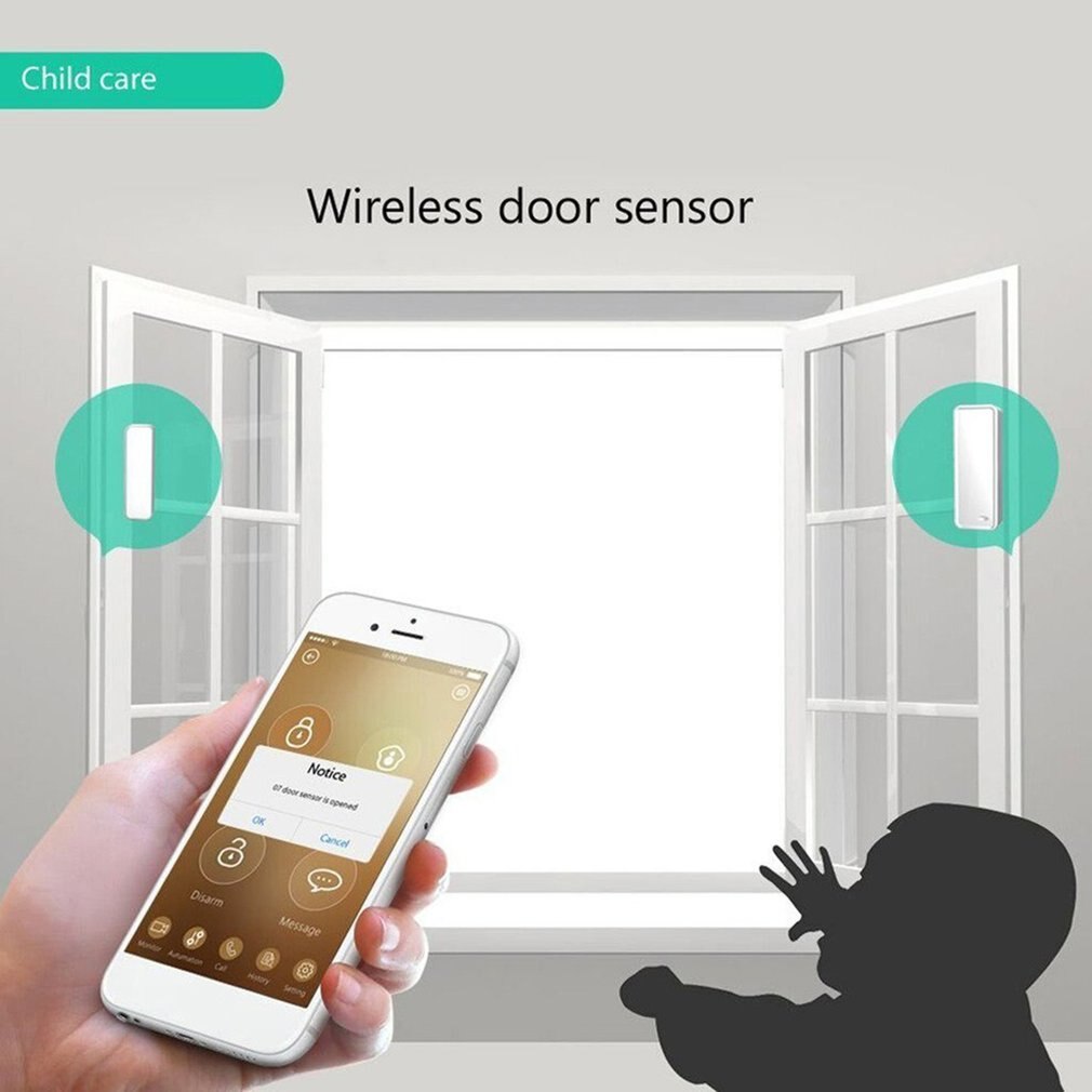 LED Intelligent Wireless Digital Home Security Alarm System Fireproof Burglarproof Emergency Help White For Home Safe