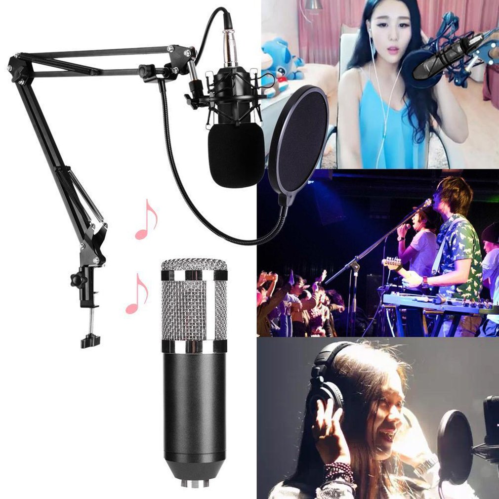 Dynamische Condensator Microfoon Sound Studio Audio-opname Mic Met Shock Mount Voor Omroep Ktv Zingen BM800
