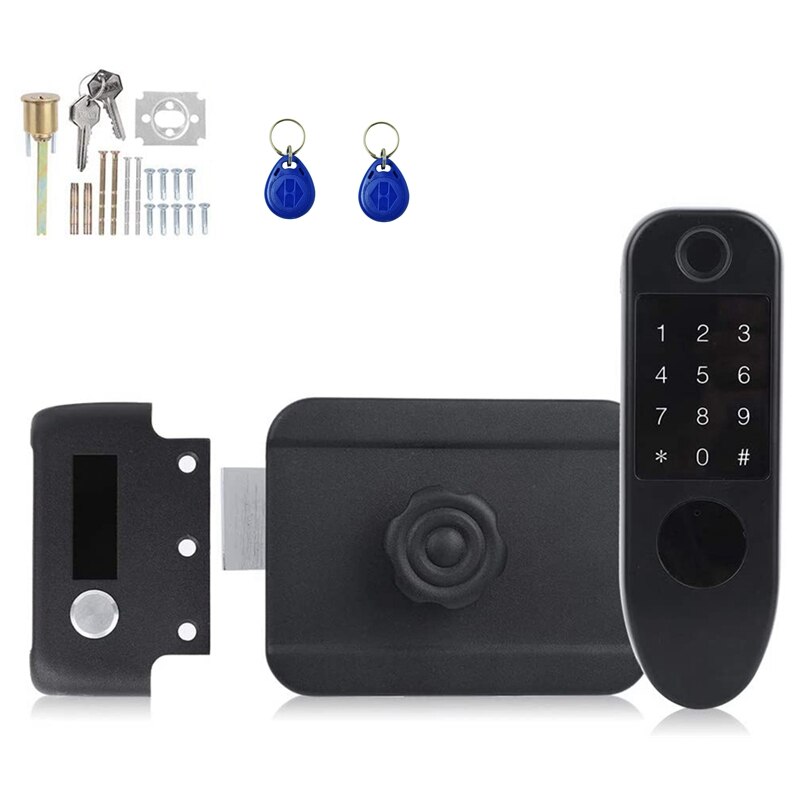 Smart Access Control Fingerprint Password Card Key Wiring Electric Anti-Theft 125KHz Door Lock For Home Apartment Safety Lock: Default Title