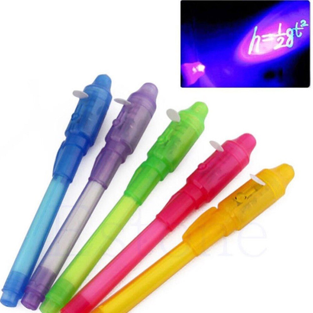 1 PC Multifunktions Tinte Geheimnis Marker Stift Unsichtbare UV LED Stift Mit Ultra violett LED Schwarz licht Lernen Bildung Spielzeug für freundlicher