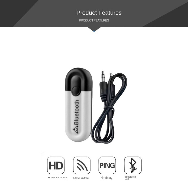 Draadloze Bluetooth 5.0 Usb Adapter Bluetooth Ontvanger 3.5Mmaux Audio Adapter Voor Hoofdtelefoon Speaker Car Kit Stereo Muziek Ontvanger