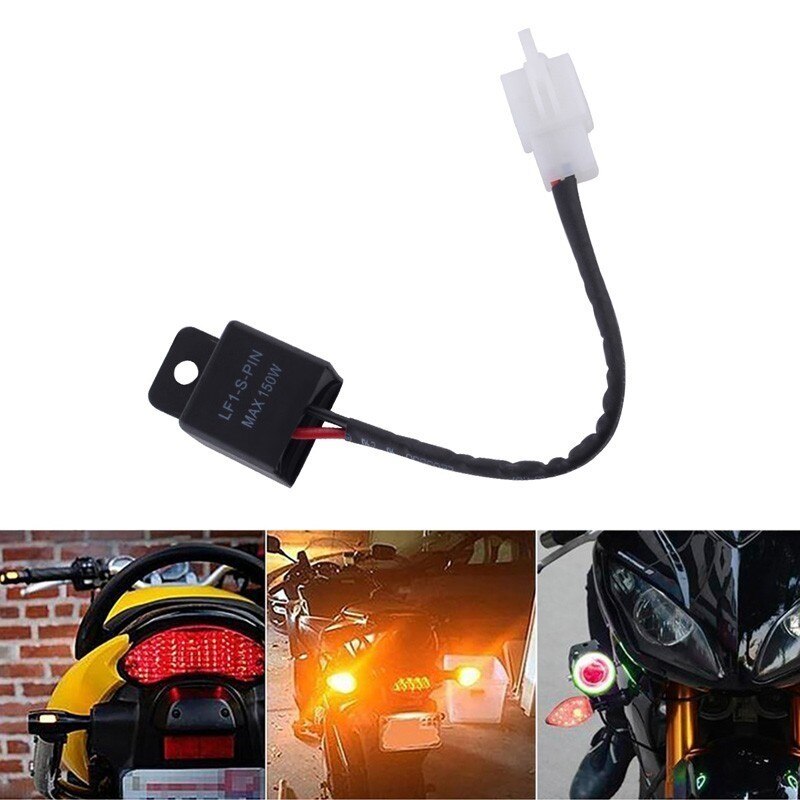 12V 2Pin Universal Motorcycle Switch Electronic LED Flasher Relay Turn Light Flasher Relay Turn Signal Rate Control Blinkrelais