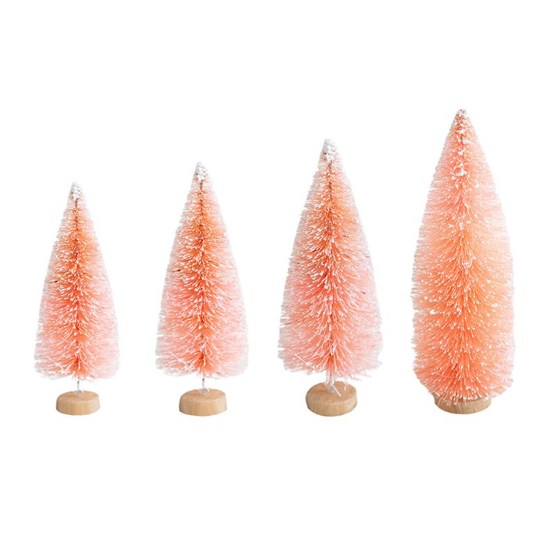 Kleine Gevlokt Kunstmatige Kerstboom Sneeuwbol Inrichting Leuke Unieke Mini Frosted Fles Borstel Bomen Mooie Deel Jy28 21