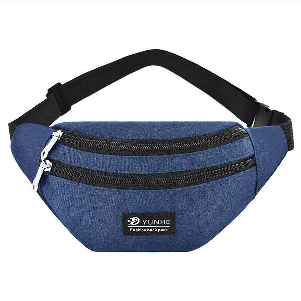 Unisex Vrouwen Mannen Jongens Meisjes Multifunctionele Toevallige Taille Verpakking Heuptas Reizen Hip Bum Bag Kleine Portemonnee Borst Pouch Borst tas: Blauw