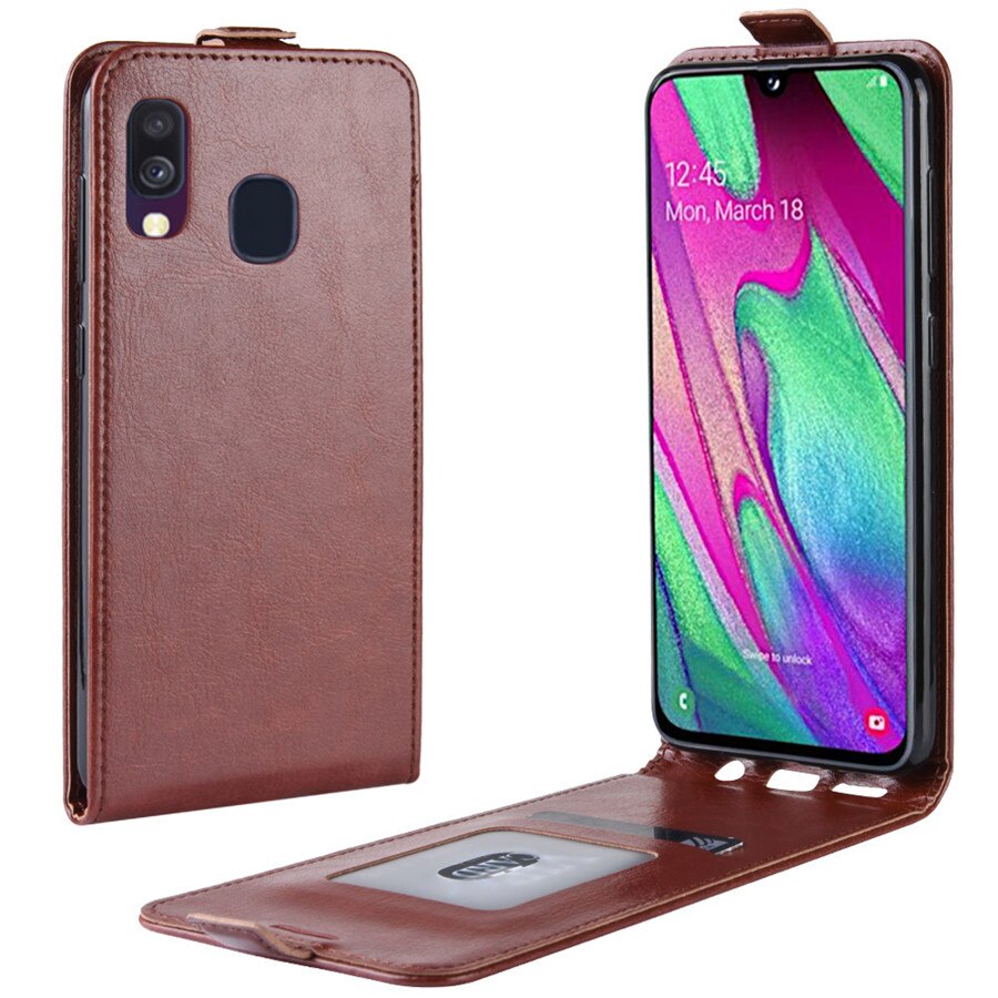 For Samsung A40 Case on samsung A40 SM-A405FD Case Flip 5.9" Leather Vertical Book Case for SAMSUNG Galaxy A40 A 40 A405 Cover