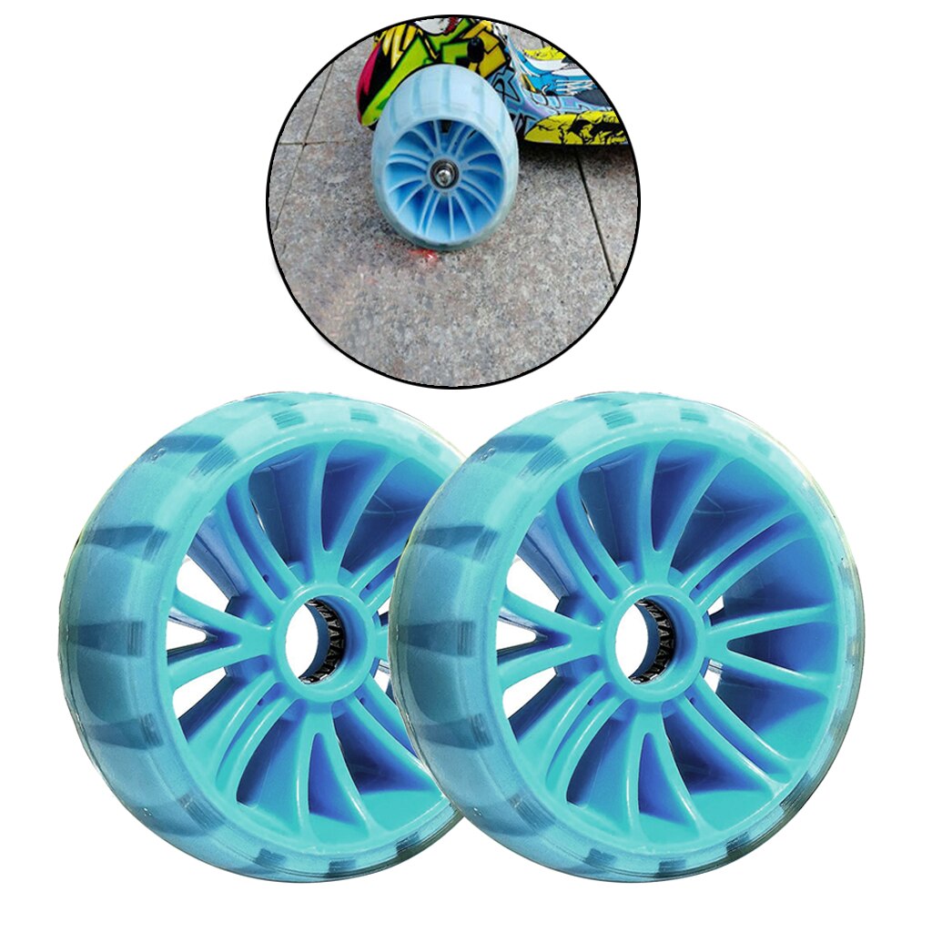 2x Scooter Wiel Flashy Kids Fiets Rollers Skateboard Repareren Wielen Onderdelen