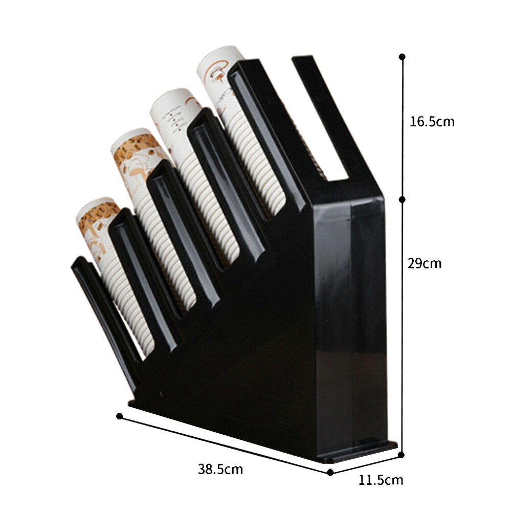 Portable 4 Stacks Paper Cup Lid Holder Dispenser Coffee Drink Cafe Home Buffet Stand Rack For Restaurant Convenience Store Deli