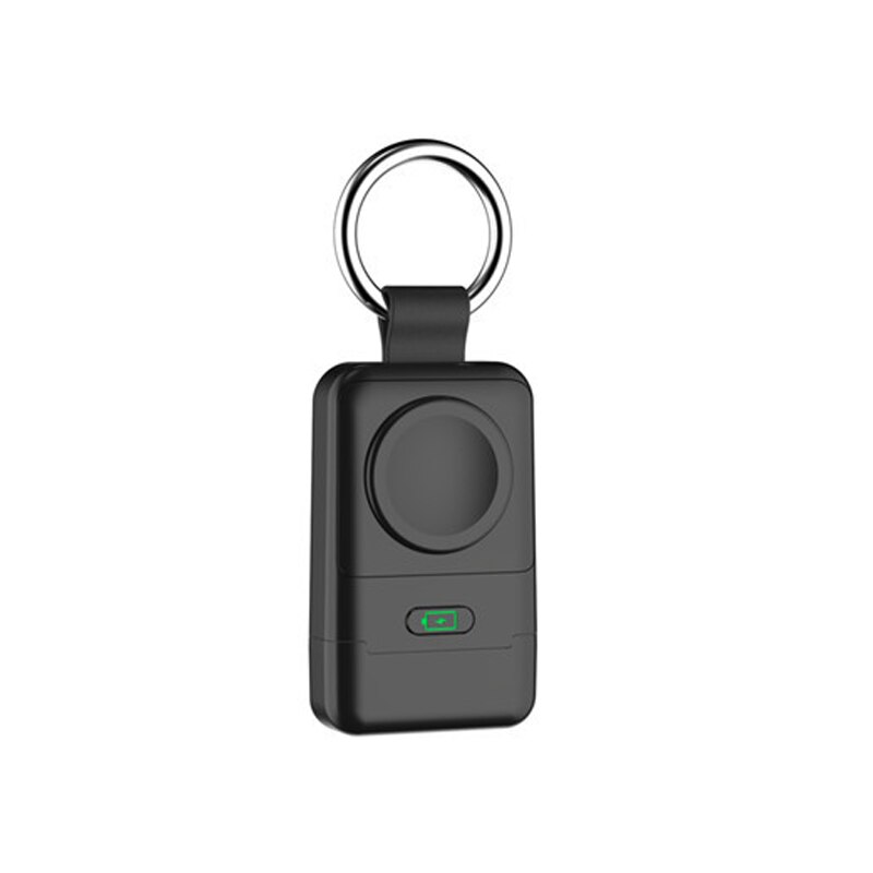 Wireless Charger Watch For Apple Watch 7 Keychain USB C 1400Mah Portable Power Bank Battery Charger For Apple Watch 6 5 4 Iwatch: Black