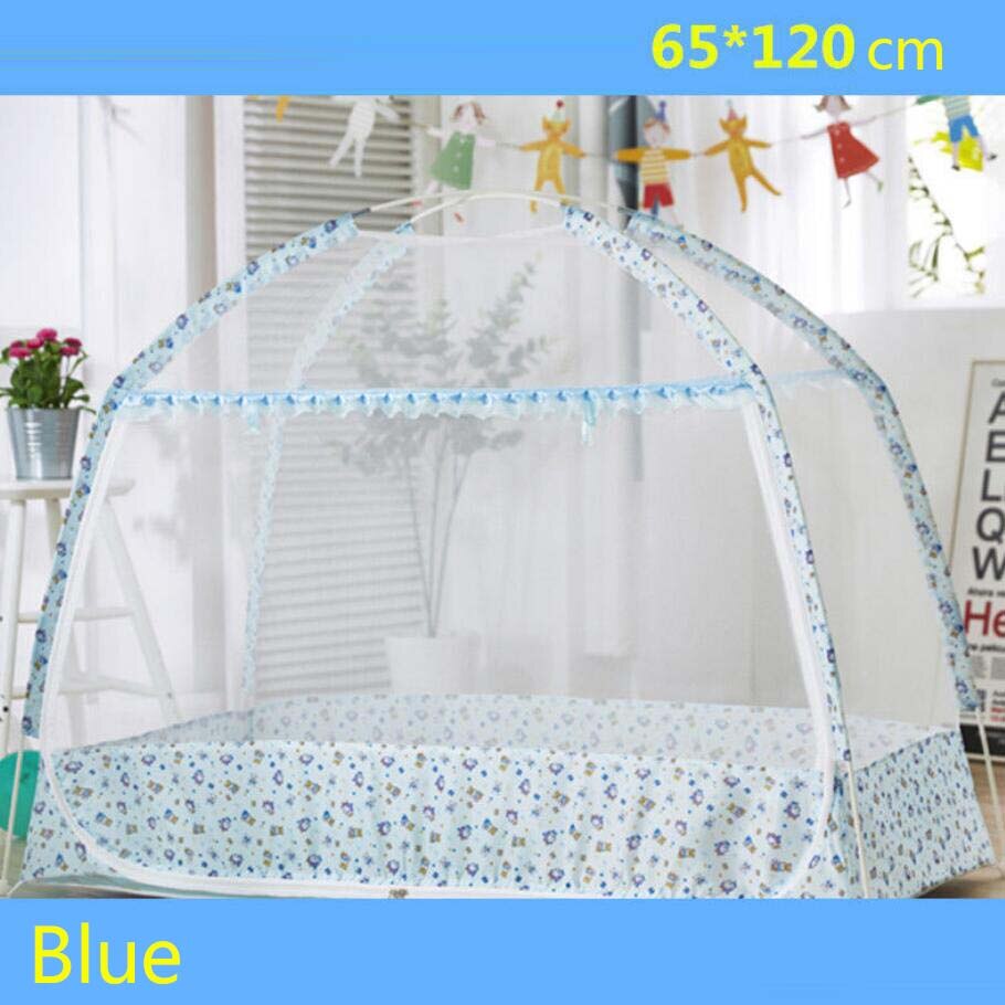 Mosquitera portátil para cuna de bebé, yurta mongola, carpa antimosquitos, dosel para recién nacido: Blue-XXBB-65x120cm
