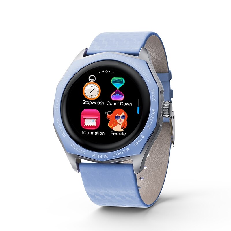 Slimme fitnessarmband, bloeddrukmeting, hartslagmeter, smartbandhorloge, volledig contactscherm, smartwatch voor dames: Blauw