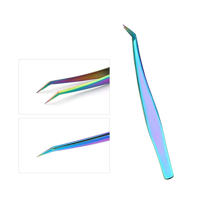 Nail Art Rhinestones Tweezers Stainless Steel Curved Straight Tweezer Nipper Picking Sequins Beads Stickers Nail Art Tool: Ivory