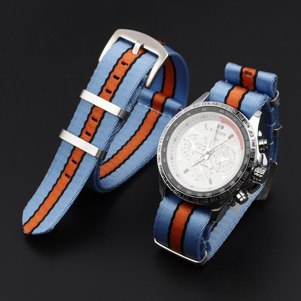 På niveauet blødt bærende urrem 22mm nato-rem nylon urrem armbåndsur tilbehør til omega james bond 007 # e