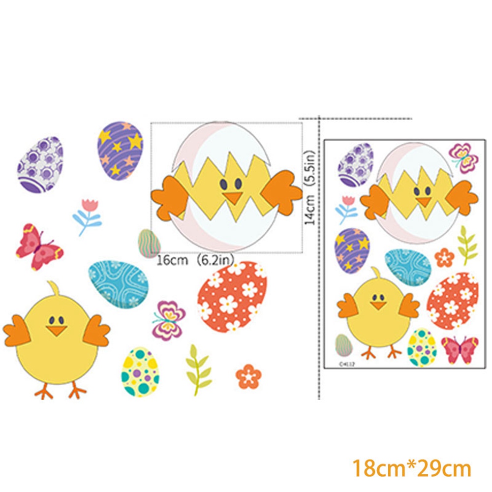 Happy Easter Electrostatic Window Stickers Rabbit Eggs Chick Wall Sticker Easter Decor for Home Easter Party Bunny Wall Decals