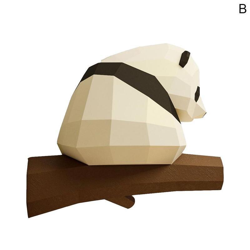 Panda papir 3d diy materiale manuelt fest legetøj dekorativ maskerade tidevand til børn børn rekvisitter dejligt show g  g2 s 4: B