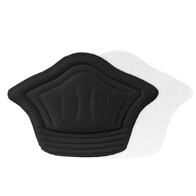 1 par de parches deportivos para el talón (sin pegamento), anticaída, inserto de choque, Blister de fricción deportiva, almohadilla para el talón de la zapatilla, parche para la plantilla trasera de los pies: Black-1cm