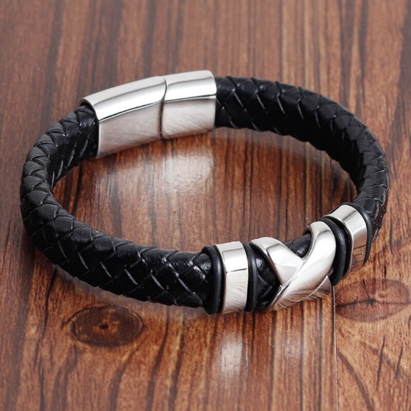 Men Retro Magnetic Clasp Bracelet Gold and Silver Color Bracelet