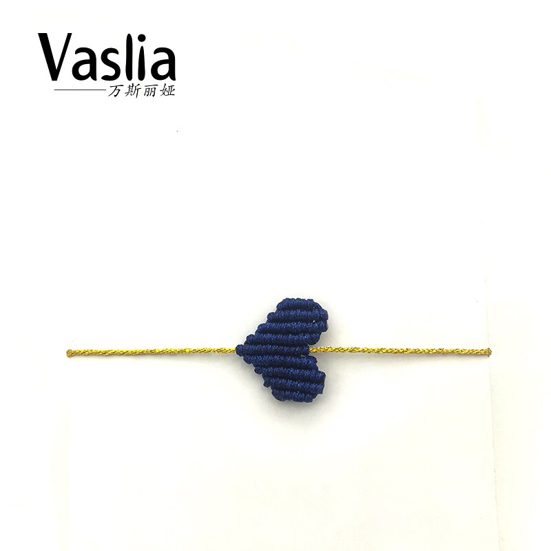 VISALIA-pulsera trenzada con forma de corazón para mujer, de la suerte arcoíris brazalete con, hilo simple de , joyería hecha a mano, el mejor de verano: Navy blue