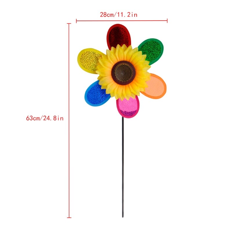 11 styles Optional Sunflower Windmill Rainbow Wind Spinner Pinwheel Home Garden Yard Decoration Children Kids Toy Outdoor: K