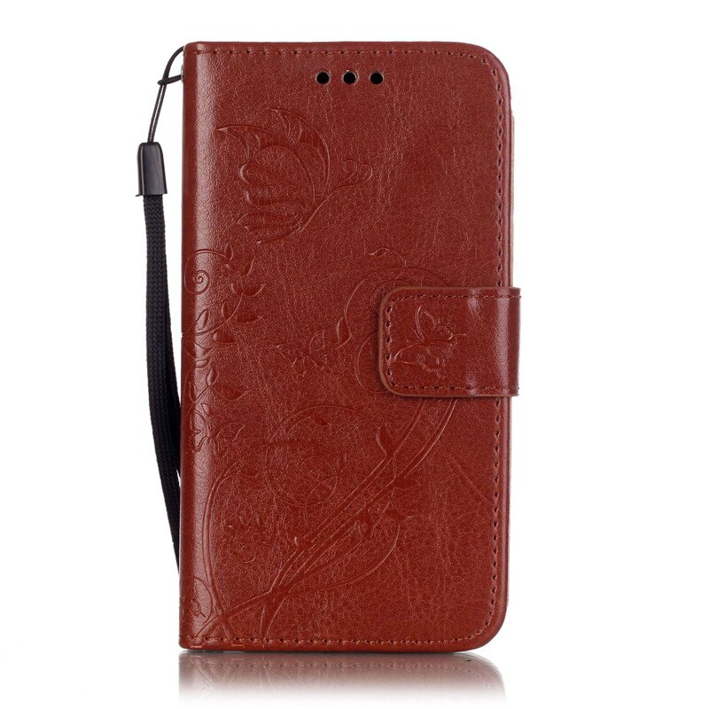 Telefonfodral till samsung  a 3 fodral butterfly stativ läder plånboksfodral skal samsung galaxy  a3 sm-a300f a300f a300: Brun