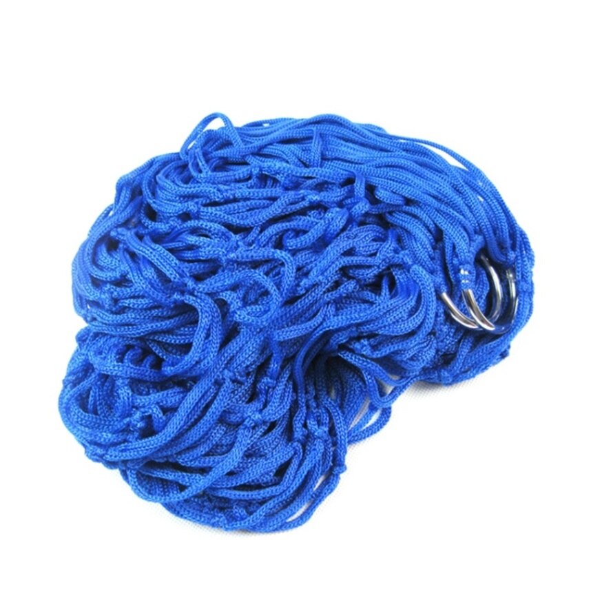 draussen Sport Hängematte Netz Gittergewebe Bett Nylon Tragbare Camping Hängematte mit Haken für Garten Strand Hof Reise freundlicher playdround spiele: Blau