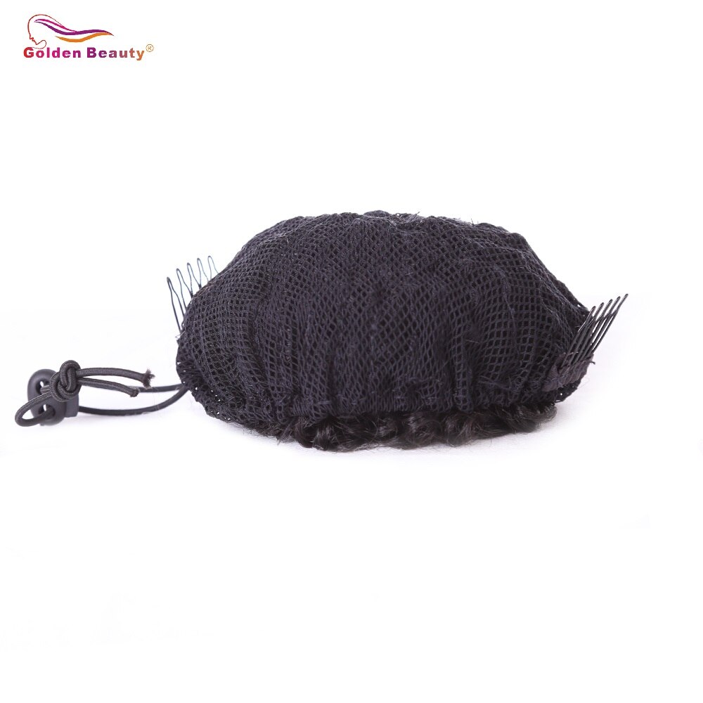 3inch High Afro Puff Hair Chignon Kinky Curly Ponytail Drawstring Short Ponytail Synthetic Hair Bun Golden Beauty