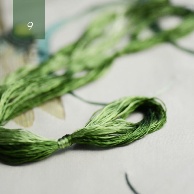 gradient 100% silk embroidery Suzhou embroidery thread silk hand embroidery 14 colors 20meters/ pcs: 9