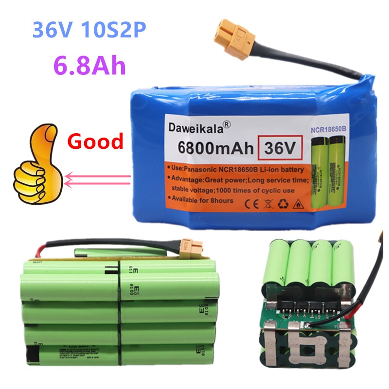 Batería de litio para patinete eléctrico, pila Original de 36v, 6,8ah, 10s2p, 36v, 100% mAh, paquete de iones de litio de 42V y 6800mah, novedad 6800