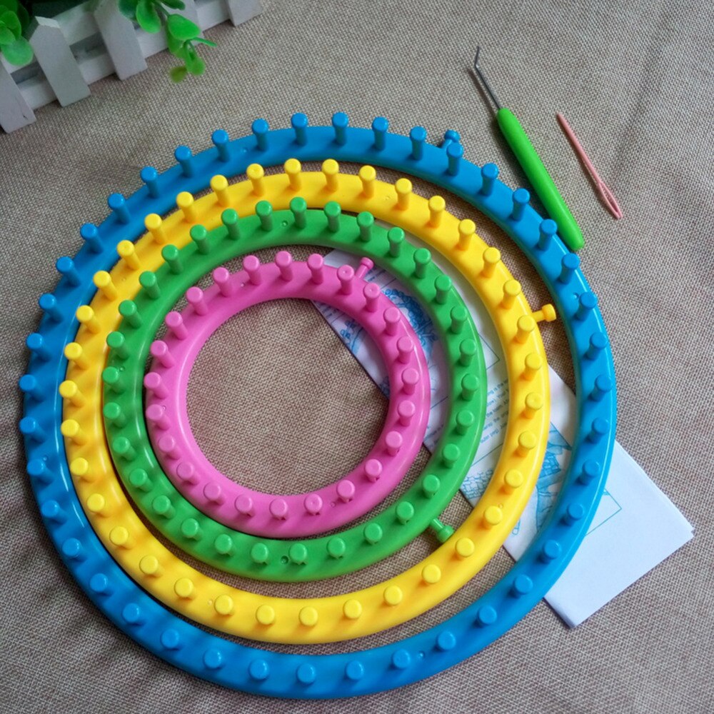 4 Size Round Circle Hat Knitting Needles Knit Loom Kit Ring Yarn Needle Socks Scarf Maker Weave Kit Knitting Machine Sewing Tool