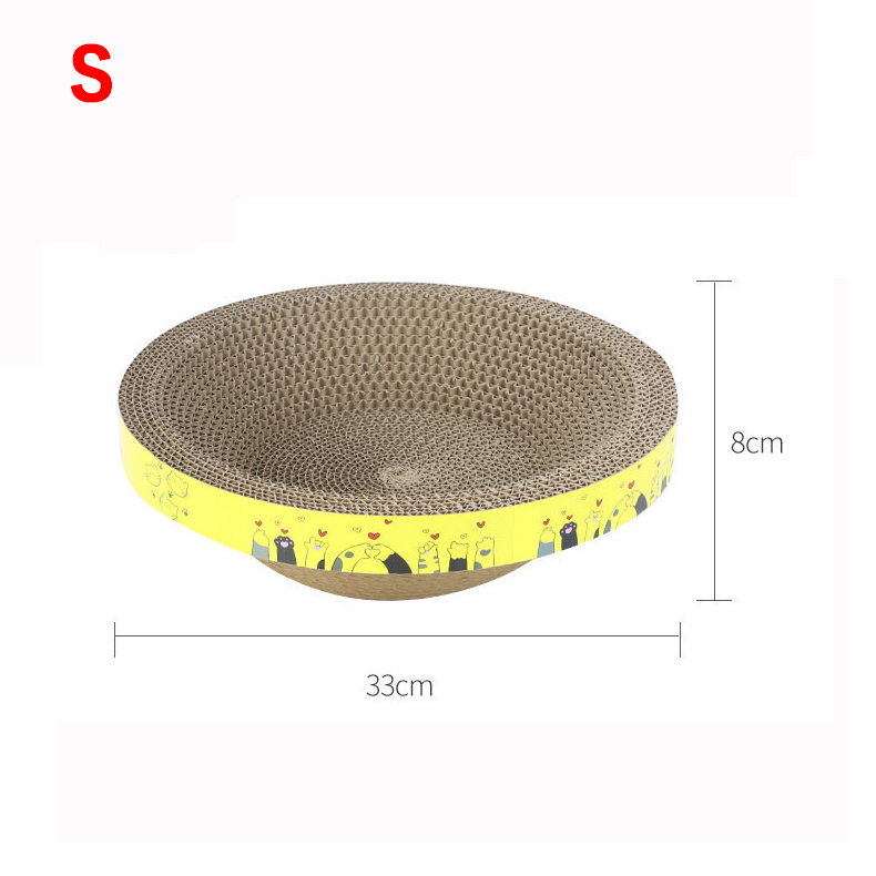 Beskytte møbler slipeklo leker morsomt katteklorebrett ovalt bølgepapp slitesterkt kattebol kattetilbehør: Hvit