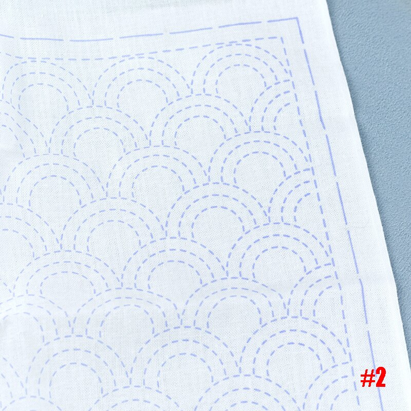 Sashiko kit,Pre-printed pattern, Sashiko Sampler Kit,10 patterns option,DIY for Crafters, Beginner Kits,White Towel Kit: 2