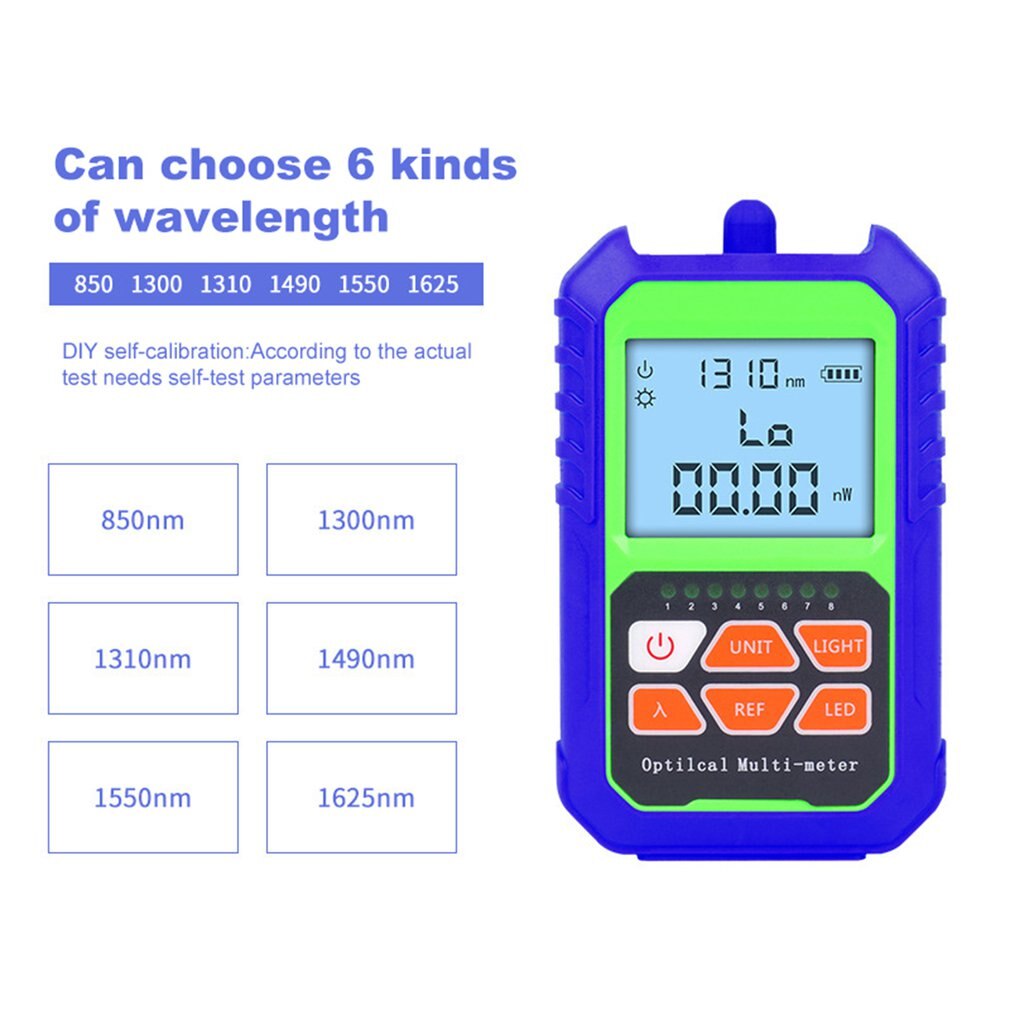 2 in 1 Mini RJ45 Network Fiber Optic Cable Tester -70~+3dBm with LED Lighting Optical Power Meter 800~1000nm