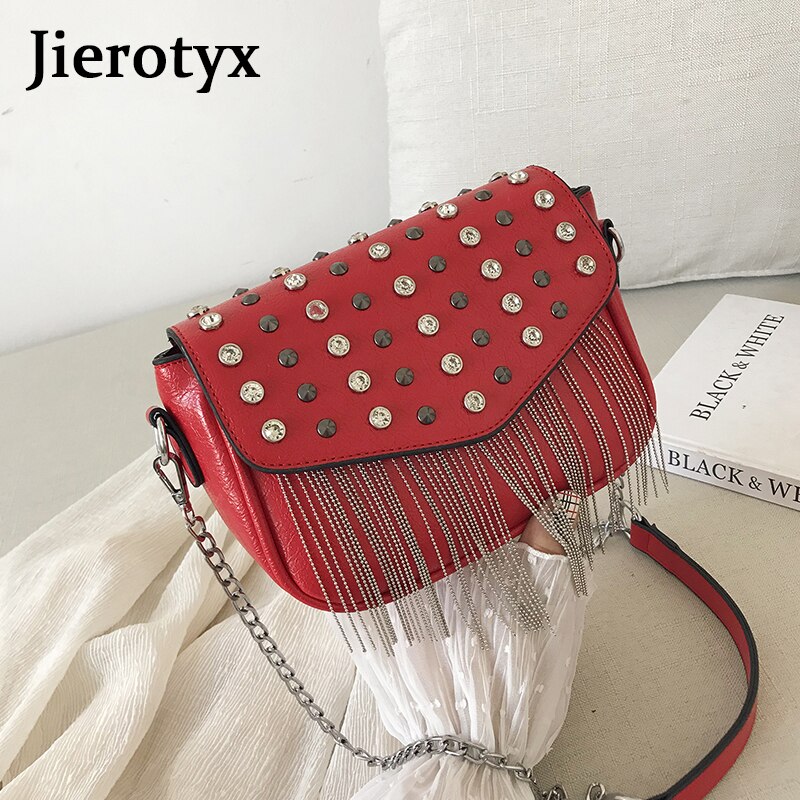 JIEROTYX-bandoleras plateadas con borlas y diamantes para mujer, bolsos de hombro femeninos pequeños, de noche,