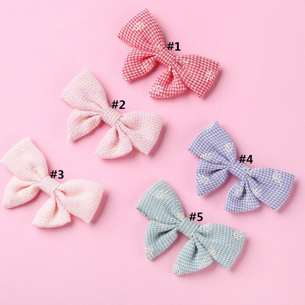 5 Stks/partij Hair Bows Met Clips Voor Kids Kleurrijke Haarspeldjes Haarspelden Baby Meisjes Haarspeldjes Kinderen Haar Accessoires Foto Props