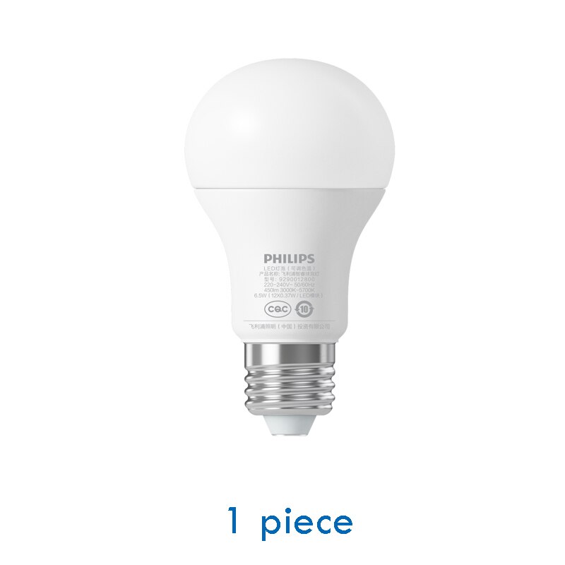 Ampoule LED intelligente d&#39;origine Xiaomi, lampe à boule avec télécommande WiFi par Xiaomi Mi Home APP Standard E27, ampoule 6.5W 0.1A: 1 piece