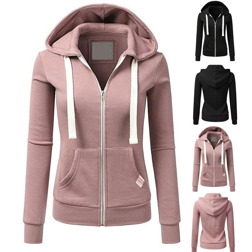 Vrouwen Lange Mouw Sweater Patchwork Effen Kleur Capuchon Rits Toevallige Sport Jas Outdoor Fitness Sweatshirt Kleding