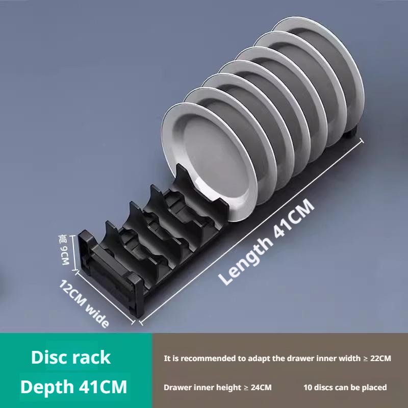 Pojemnik robić szuflady kuchennej, przegródka robić szafki, wbudowany stojak na naczynia, organizer na miski, pałeczki, talerze, uchwyt na sztućce, ociekacz na naczynia.: Brązowy