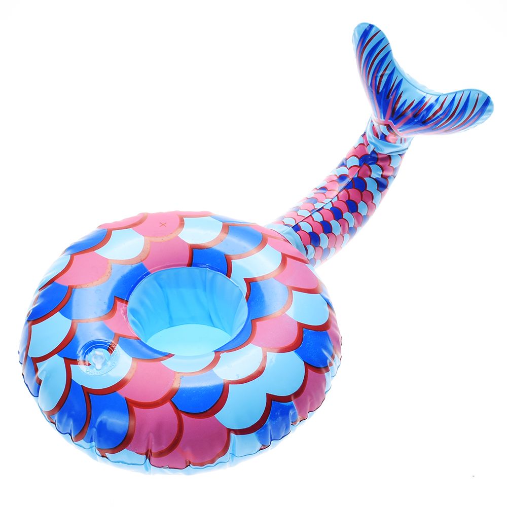 Inflatable Mermaid Pool Float Toys Drink Holder Cup Swimming Beach Water Bath Party Decoration Bar Coasters High Qualit