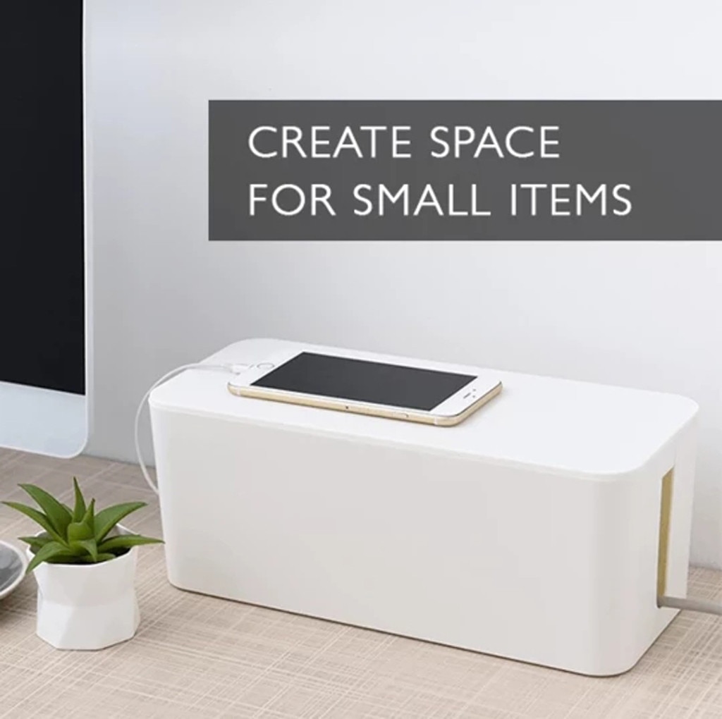 Storage Boxes Wire Organizer Box Cable Management Electrical Outlet Bins For Power Strip Multi-charger Wire Arranging Case #LR3