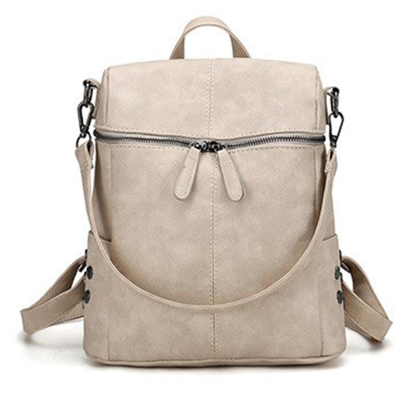 Backpack Women Backpack Nylon Backbag Mochilas Female Rucksack Travel Shoulder Backbags Mujer Mochila Storage Bag: Beige