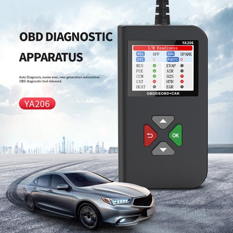 YA-206 Code Reader Car Diagnostic Tool Volledige Obd2 Scanner Check Engine Light Vehicle Code Reader