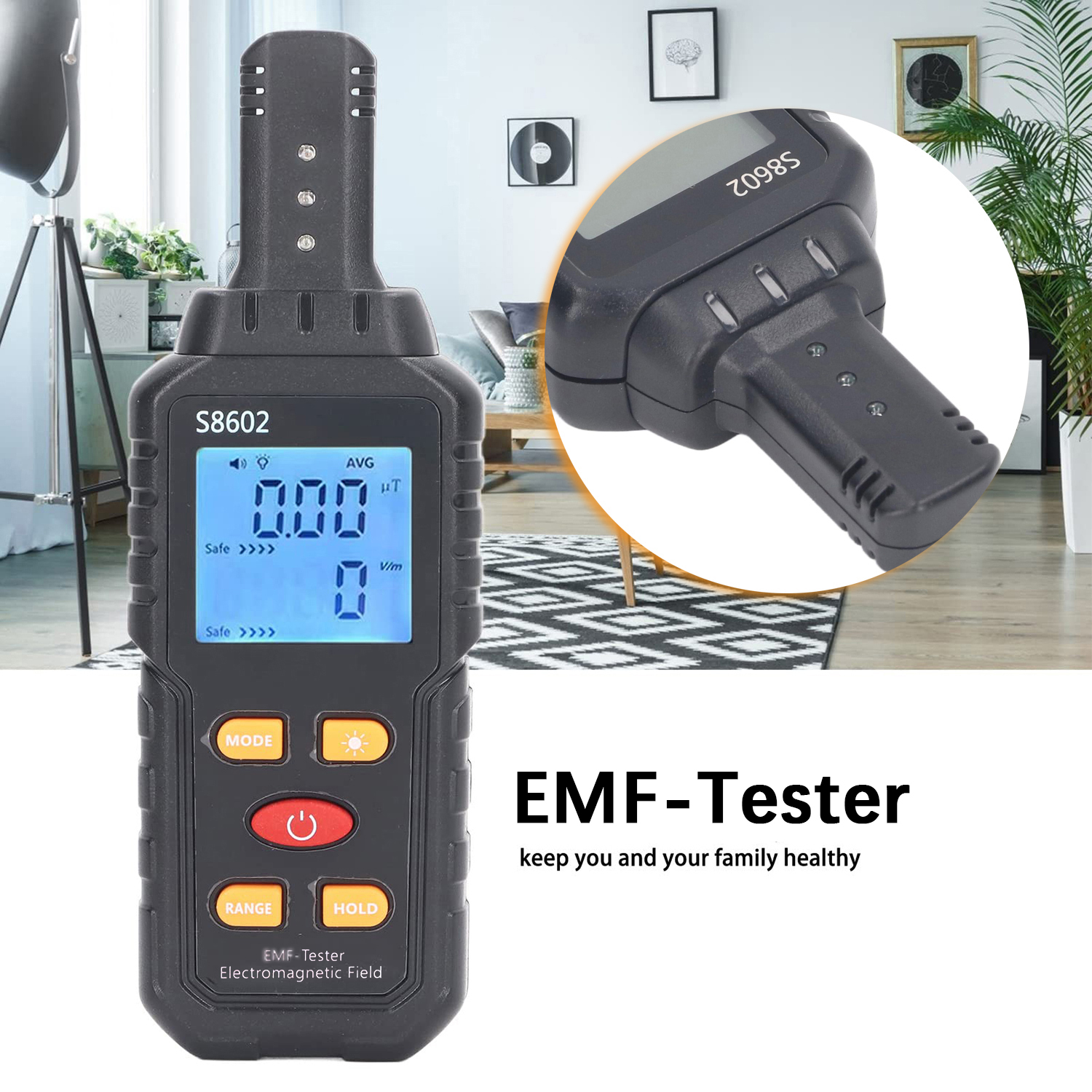 3-in-1-EMF-Messgerät S8602, Strahlungsdetektor für elektromagnetische Felder, EMF-Tester für Zuhause, EMF-Detektor, Geisterjagd-Ausrüstung