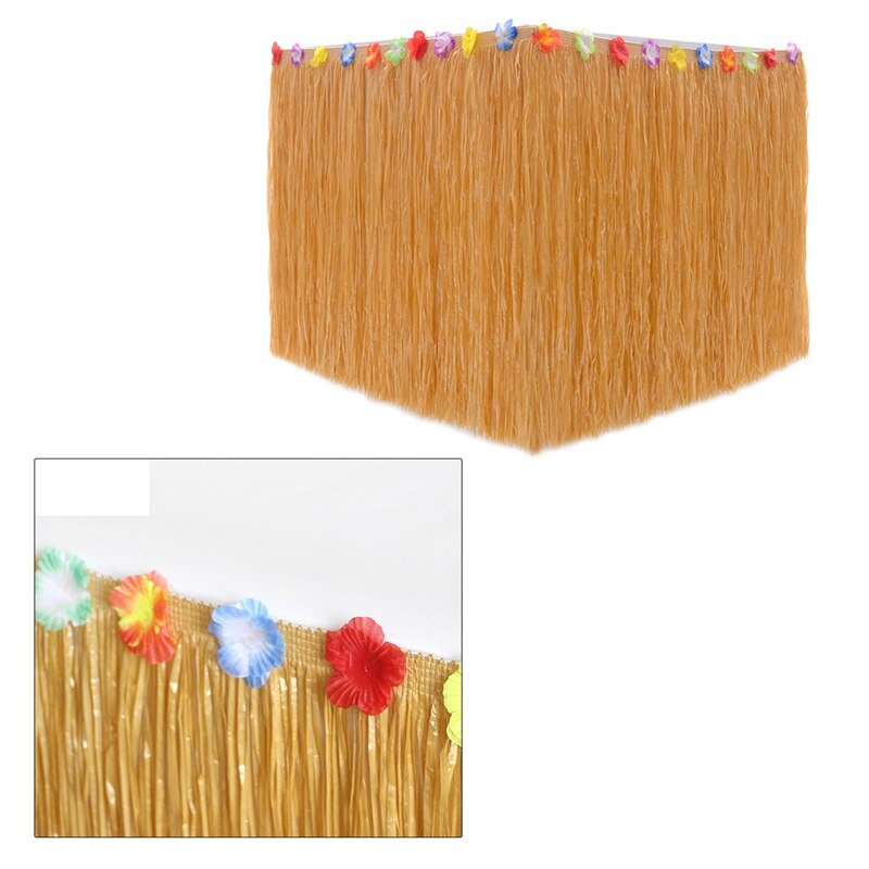 Hawaiian Straw Table Skirt , Raffia Fringe Party Decoration for Graduation Ceremony or Costume Party